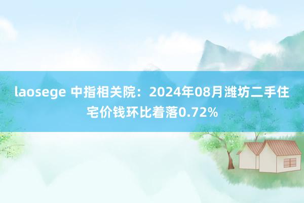 laosege 中指相关院：2024年08月潍坊二手住宅价钱环比着落0.72%