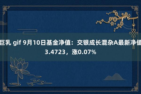 巨乳 gif 9月10日基金净值：交银成长混杂A最新净值3.4723，涨0.07%