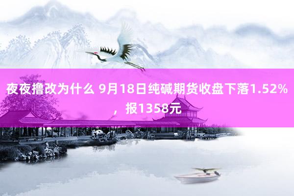 夜夜撸改为什么 9月18日纯碱期货收盘下落1.52%，报1358元