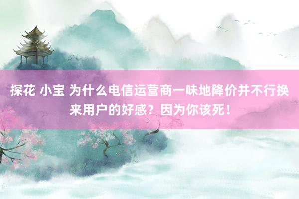 探花 小宝 为什么电信运营商一味地降价并不行换来用户的好感？因为你该死！