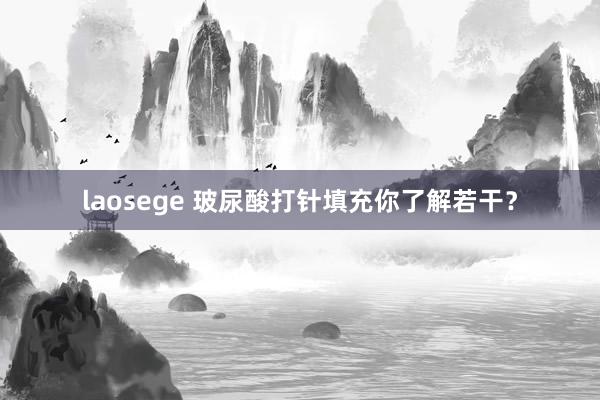 laosege 玻尿酸打针填充你了解若干？