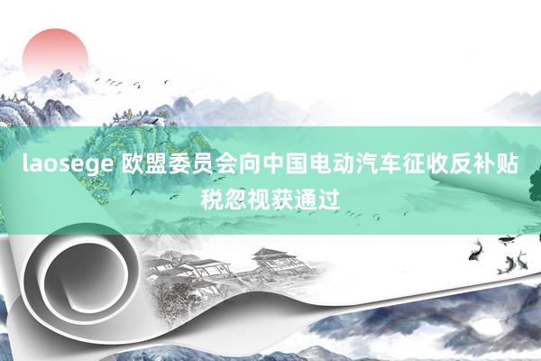 laosege 欧盟委员会向中国电动汽车征收反补贴税忽视获通过