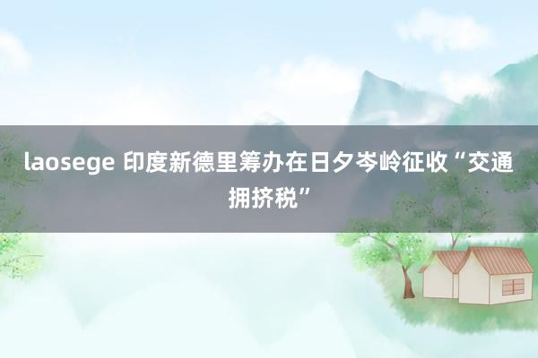 laosege 印度新德里筹办在日夕岑岭征收“交通拥挤税”