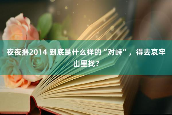 夜夜撸2014 到底是什么样的“对峙”，得去哀牢山里找？