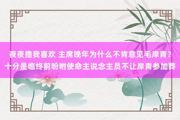 夜夜撸我喜欢 主席晚年为什么不肯意见毛岸青？十分是临终前吩咐使命主说念主员不让岸青参加葬