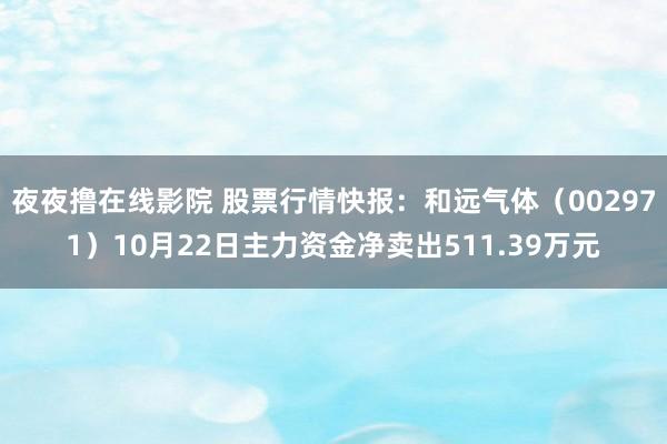 夜夜撸在线影院 股票行情快报：和远气体（002971）10月22日主力资金净卖出511.39万元