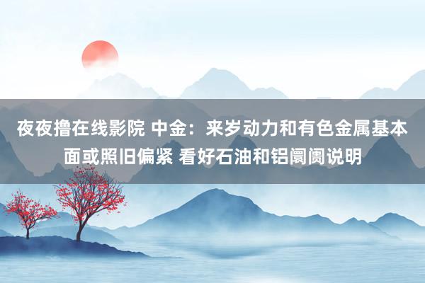 夜夜撸在线影院 中金：来岁动力和有色金属基本面或照旧偏紧 看好石油和铝阛阓说明