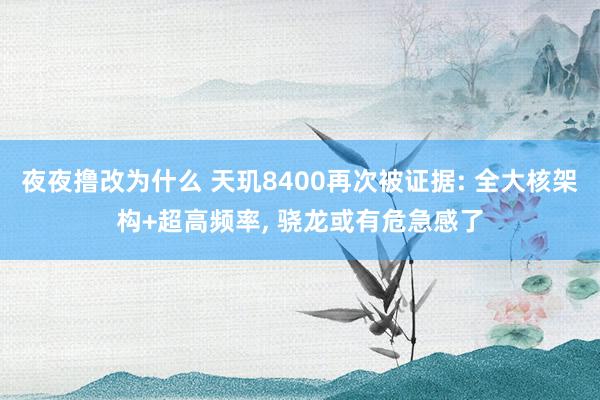 夜夜撸改为什么 天玑8400再次被证据: 全大核架构+超高频率, 骁龙或有危急感了