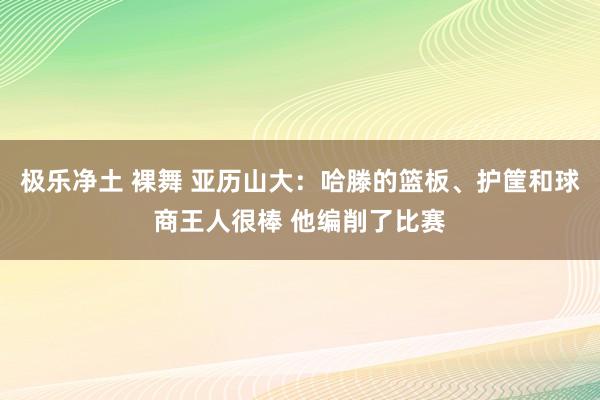 极乐净土 裸舞 亚历山大：哈滕的篮板、护筐和球商王人很棒 他编削了比赛