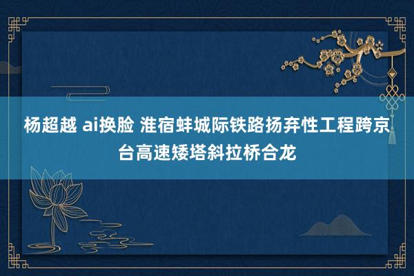 杨超越 ai换脸 淮宿蚌城际铁路扬弃性工程跨京台高速矮塔斜拉桥合龙