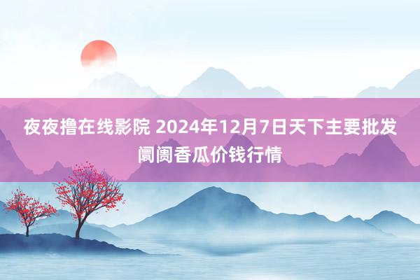 夜夜撸在线影院 2024年12月7日天下主要批发阛阓香瓜价钱行情