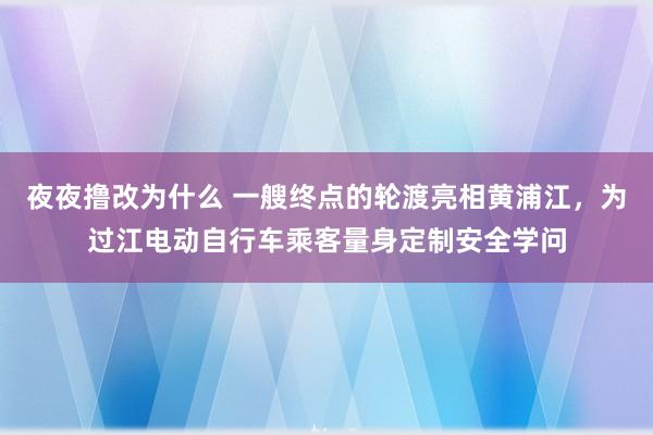 夜夜撸改为什么 一艘终点的轮渡亮相黄浦江，为过江电动自行车乘客量身定制安全学问