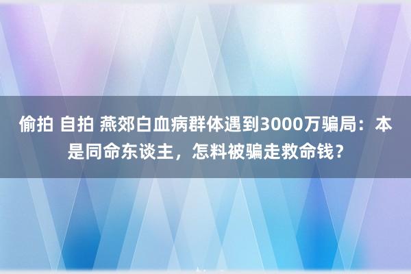 偷拍 自拍 燕郊白血病群体遇到3000万骗局：本是同命东谈主，怎料被骗走救命钱？