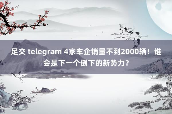 足交 telegram 4家车企销量不到2000辆！谁会是下一个倒下的新势力？