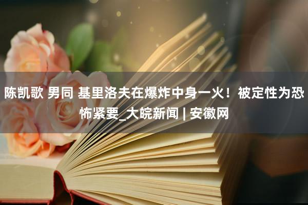 陈凯歌 男同 基里洛夫在爆炸中身一火！被定性为恐怖紧要_大皖新闻 | 安徽网