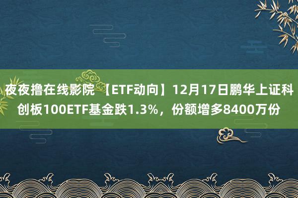 夜夜撸在线影院 【ETF动向】12月17日鹏华上证科创板100ETF基金跌1.3%，份额增多8400万份