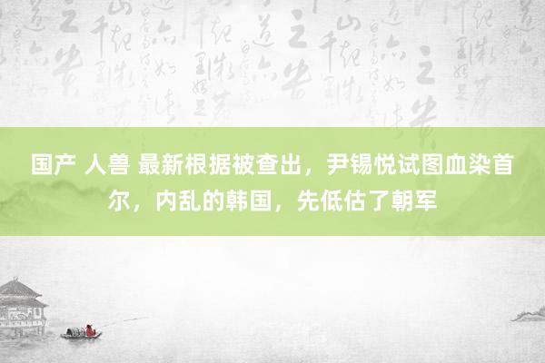 国产 人兽 最新根据被查出，尹锡悦试图血染首尔，内乱的韩国，先低估了朝军