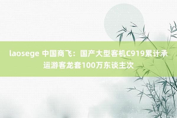 laosege 中国商飞：国产大型客机C919累计承运游客龙套100万东谈主次