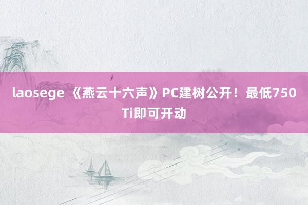 laosege 《燕云十六声》PC建树公开！最低750Ti即可开动