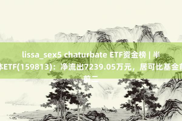 lissa_sex5 chaturbate ETF资金榜 | 半导体ETF(159813)：净流出7239.05万元，居可比基金前二