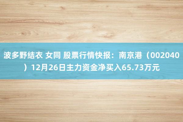 波多野结衣 女同 股票行情快报：南京港（002040）12月26日主力资金净买入65.73万元