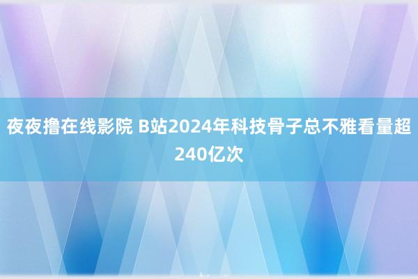 夜夜撸在线影院 B站2024年科技骨子总不雅看量超240亿次