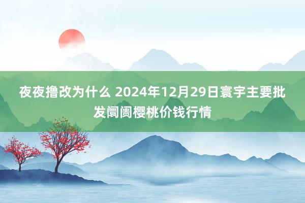 夜夜撸改为什么 2024年12月29日寰宇主要批发阛阓樱桃价钱行情