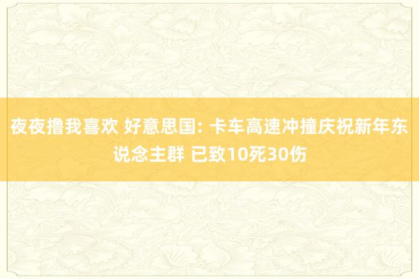 夜夜撸我喜欢 好意思国: 卡车高速冲撞庆祝新年东说念主群 已致10死30伤