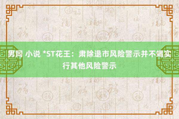 男同 小说 *ST花王：肃除退市风险警示并不竭实行其他风险警示